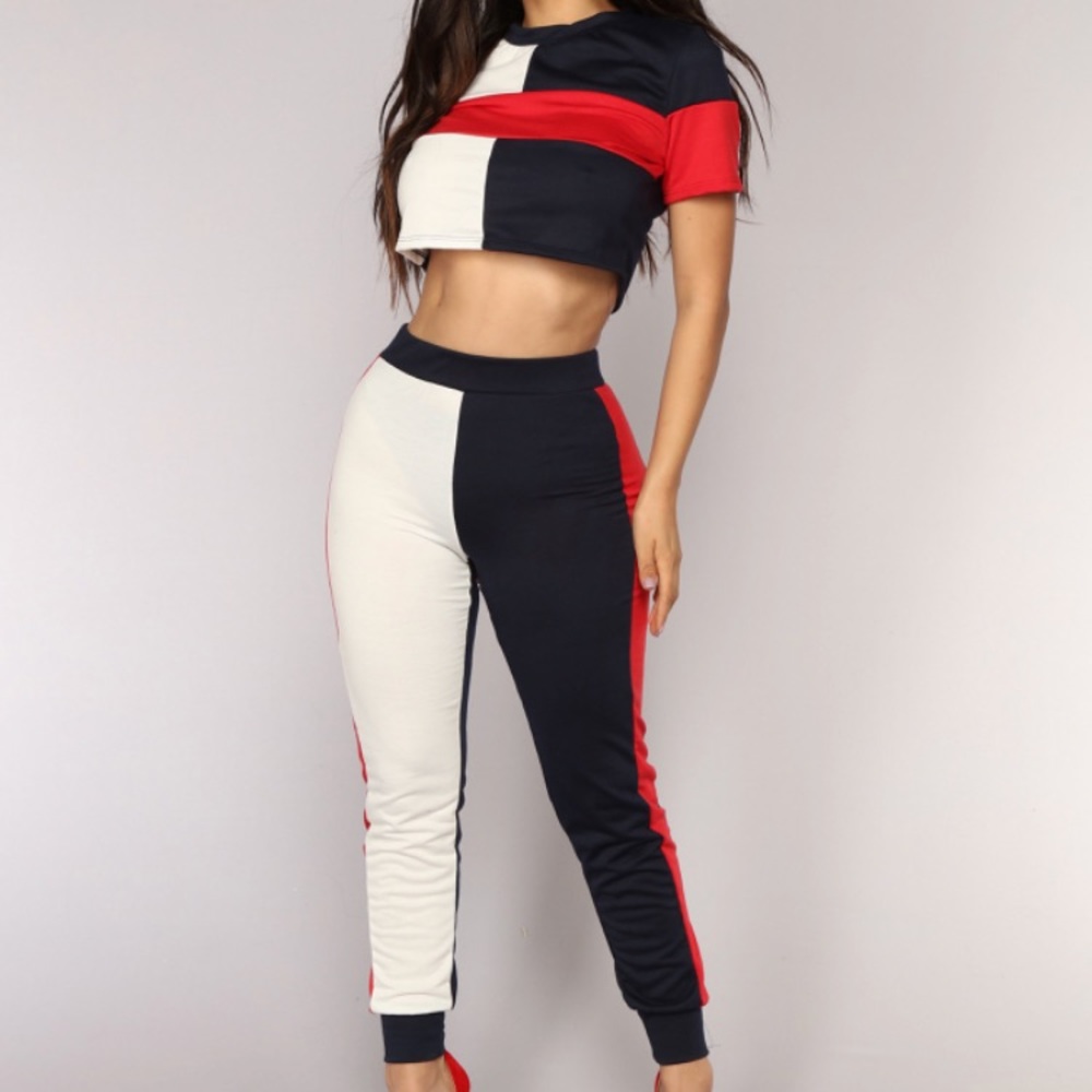 ❤️Red, White, and Navy Athleisure Set💙